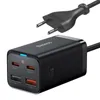 Baseus GaN3 Pro szybka ładowarka sieciowa GaN 2 x USB Typ C / 2 x USB 65W PD, QC4.0+, AFC, PPS + kabel USB Typ C - USB Typ C 1m 